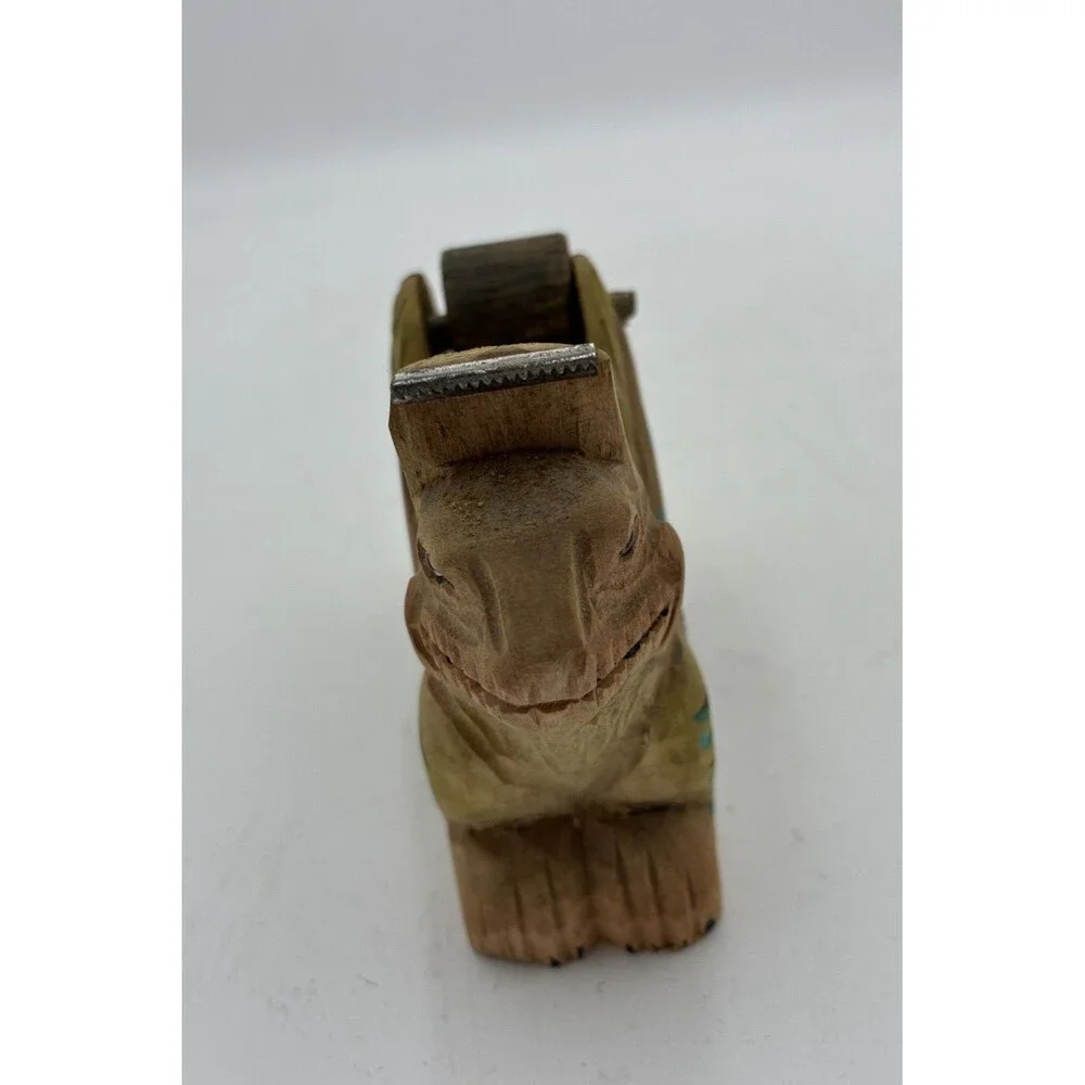iguana head shape Tape Dispenser desk top wood carving